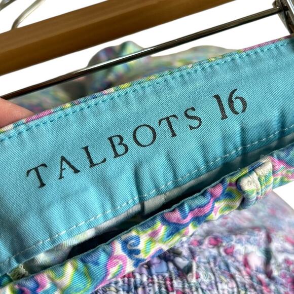 Talbots Women's Blue + Green Medallion Cotton The Weekend Short Size 16 - Picture 3 of 4